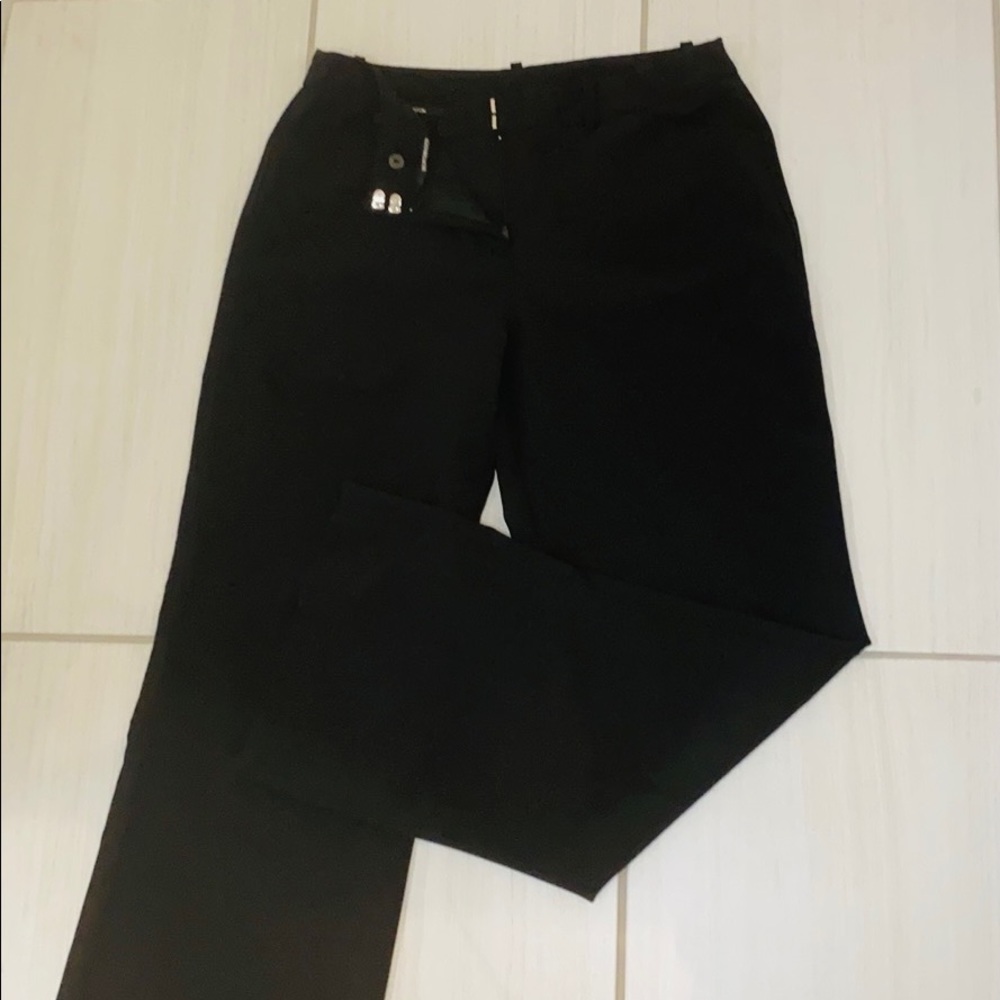 Elegant Black Pants Classic Cut Mid Rise